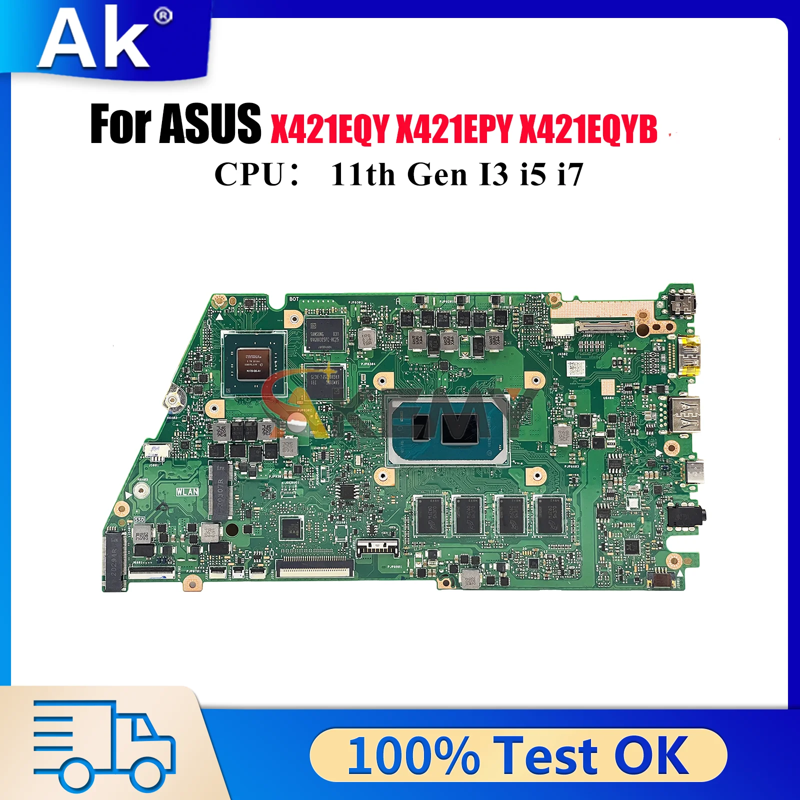 

X421EQ Laptop Motherboard For ASUS I421E X421E X421EQYB V433E ADOL14EA X421EQY X421EPY K433E R421E Mainboard 11th Gen I3 i5 i7 U