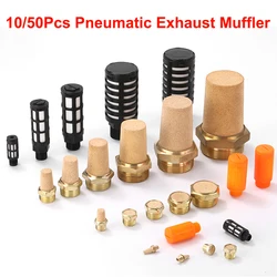 10/50pcs Pneumatic Exhaust Muffler Brass 1/8