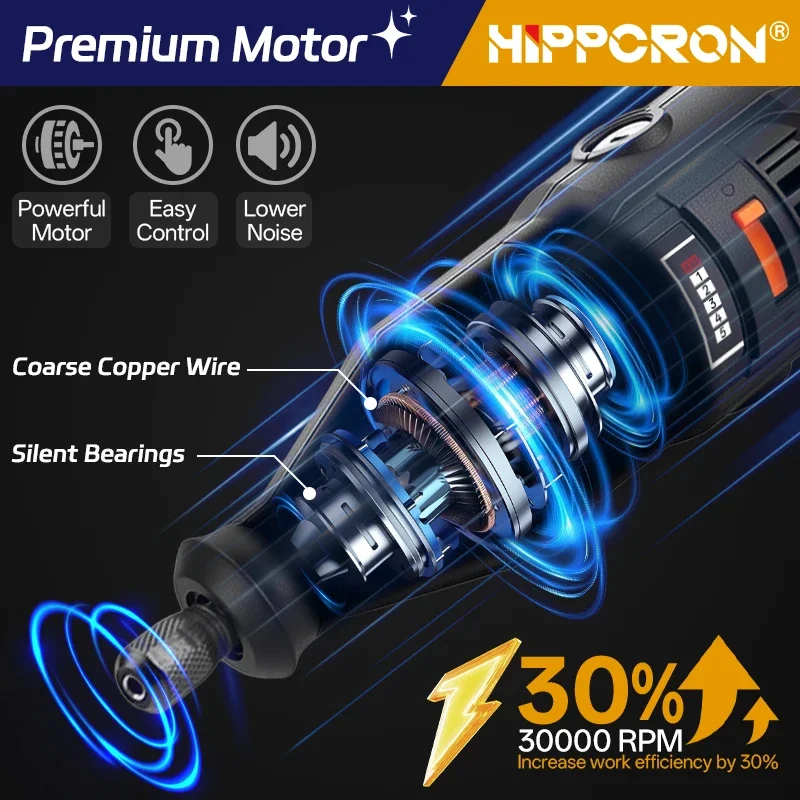 Mini Drill Electric Carving Pen 5 Variable 30000RPM Speed Rotary Tools Kit Engraver For Grinding Polishing Sanding Slicing