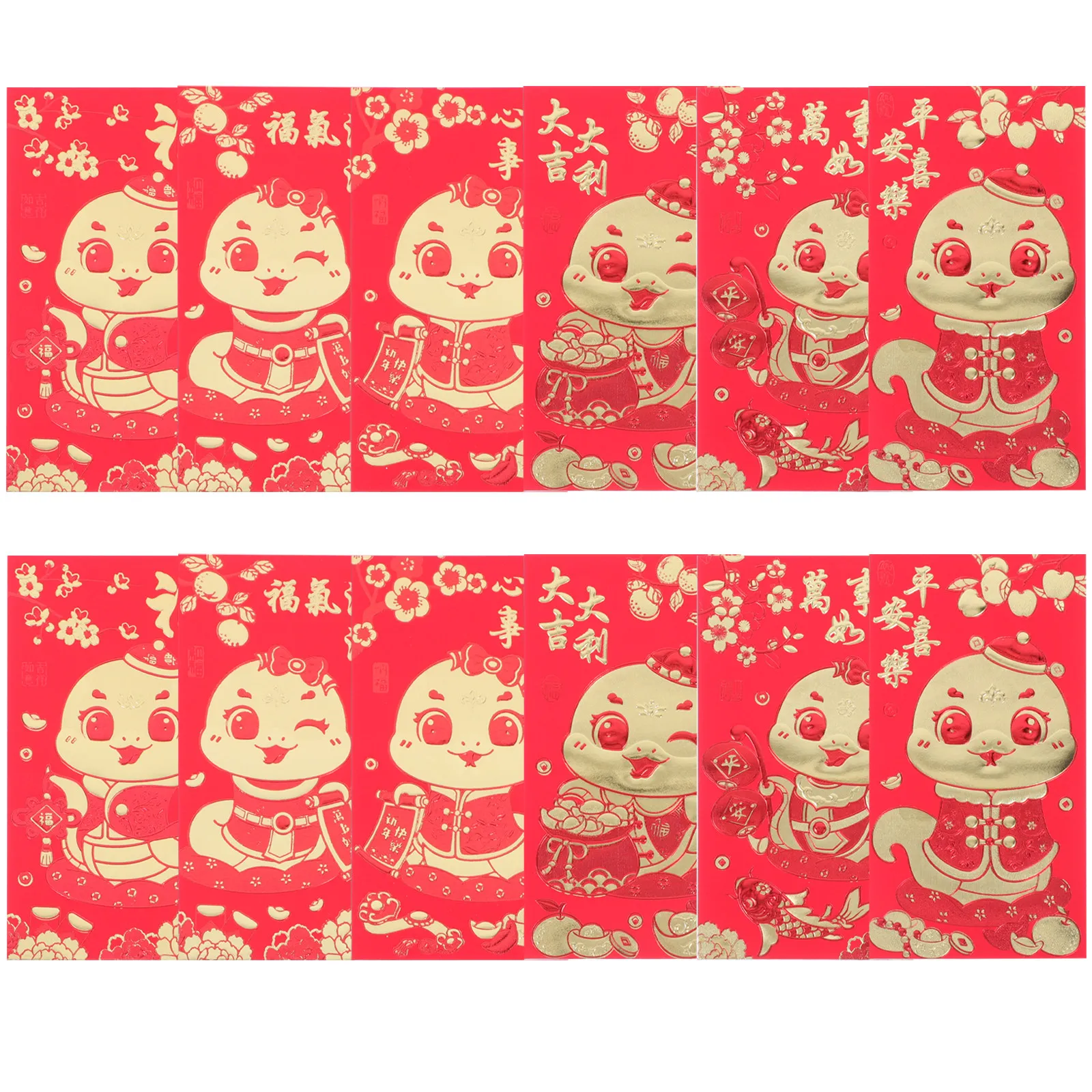 

36 шт. Красные конверты для денег на Год Змеи 2025, бумажные конверты для денег на Весенний фестиваль и Новый год, подарок на удачу