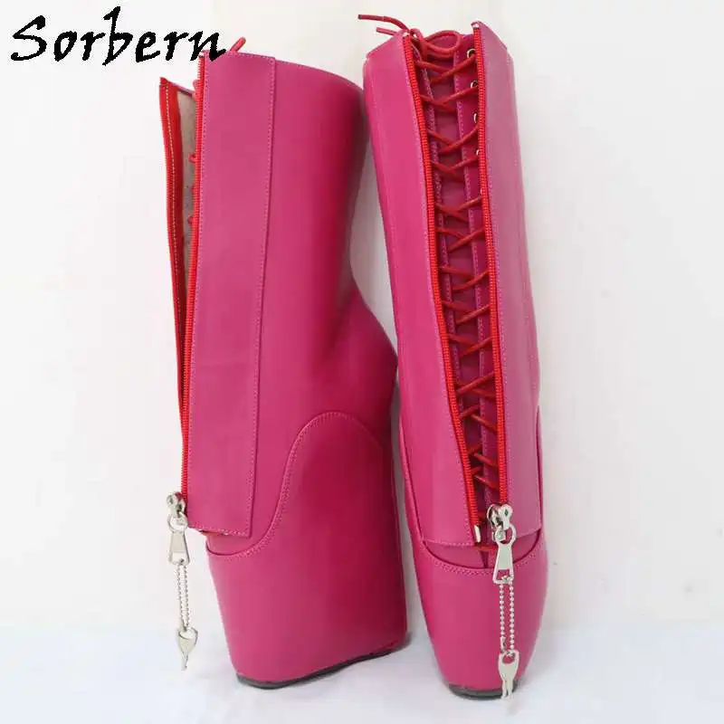 

Sorbern Rose Pink Matte Ankle Boots Women Ballet High Heels Shoes Ladies Women Boots Classic Style Art Performance Show Custom