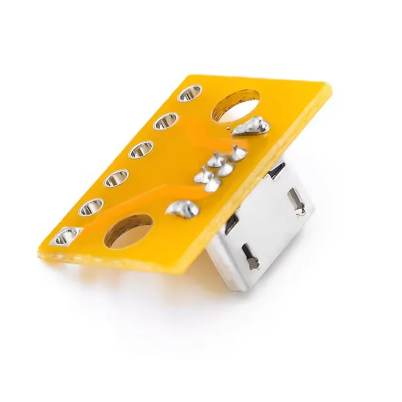 1-10pcs Vertical Micro USB Female Head A Connector 2.54mm PCB Converter Adapter Breakout Board 180 Degree Vertical