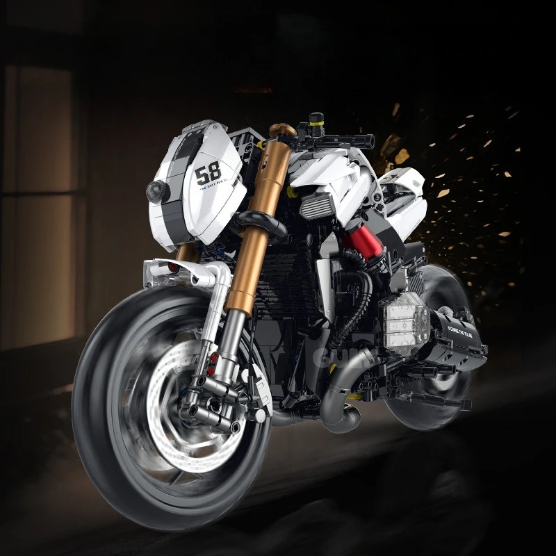 GULY 60558 1:5 Motorcycle MOC Building Blocks Sports Bike Model High Difficulty Educational DIY Assembly Bricks Toy Gift Adults