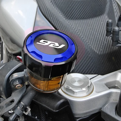 Imagen 2 del producto Tapa del tanque de combustible de freno delantero y trasero y accesorios de protección de tapa de llenado para Yamaha R6 YZF R6 yzfr6 YZF-R6 2010-2020 2021 2022