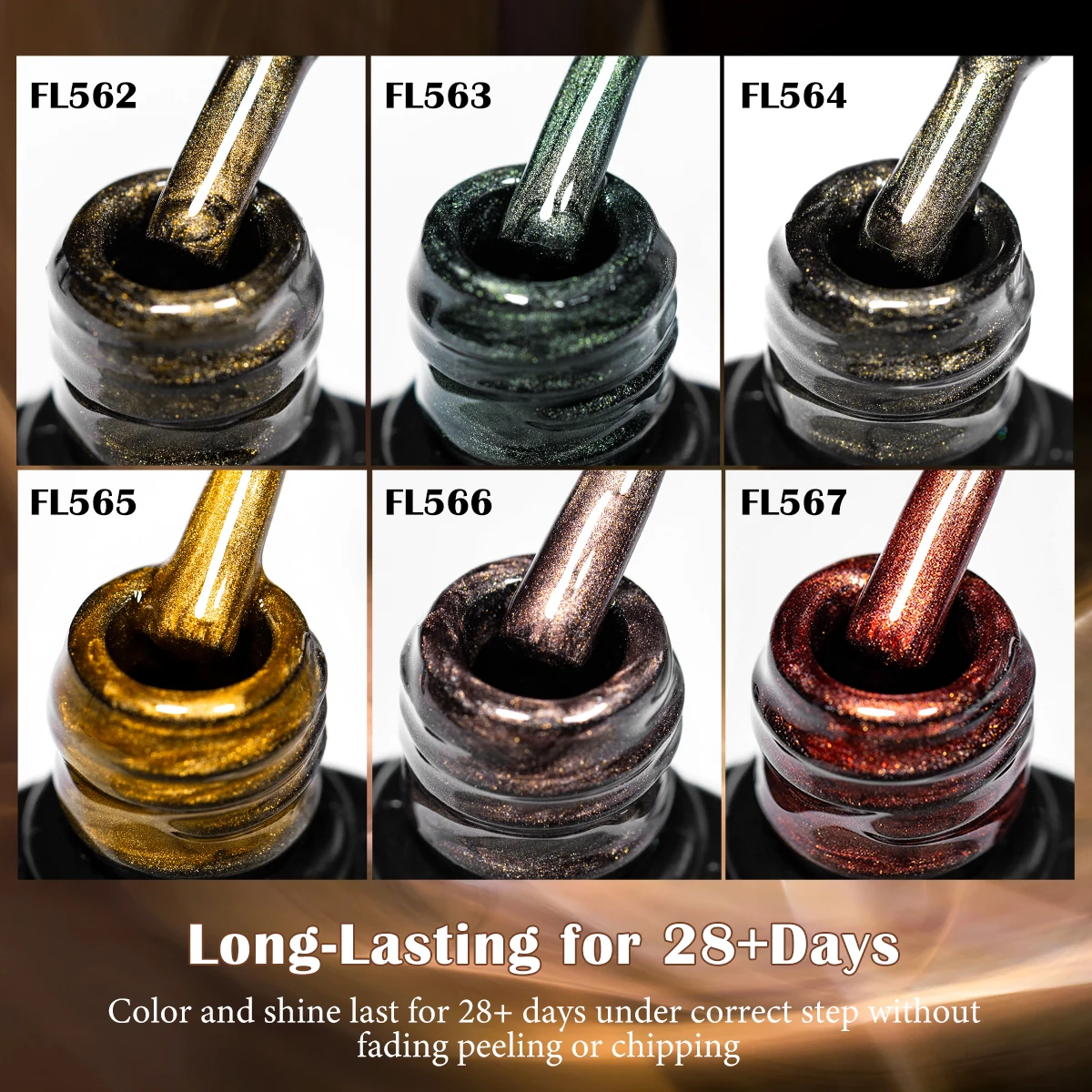 أربعة زنبق 7 مللي الذهبي المغناطيسي جيل للأظافر البولندية بريق الشمبانيا الذهب مسمار الفن زينة UV/LED فيرنيس هلام للأظافر مانيكير #5