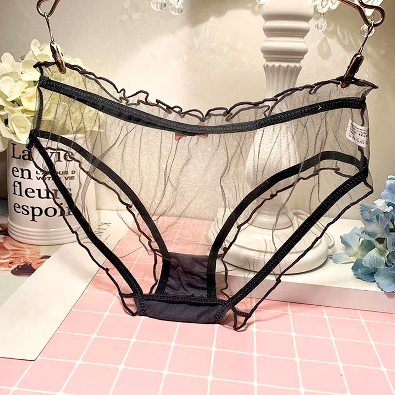 Women Sexy Lace Transparent Panties Summer Female Pure Cotton Crotch Breathable Soft Lingerie