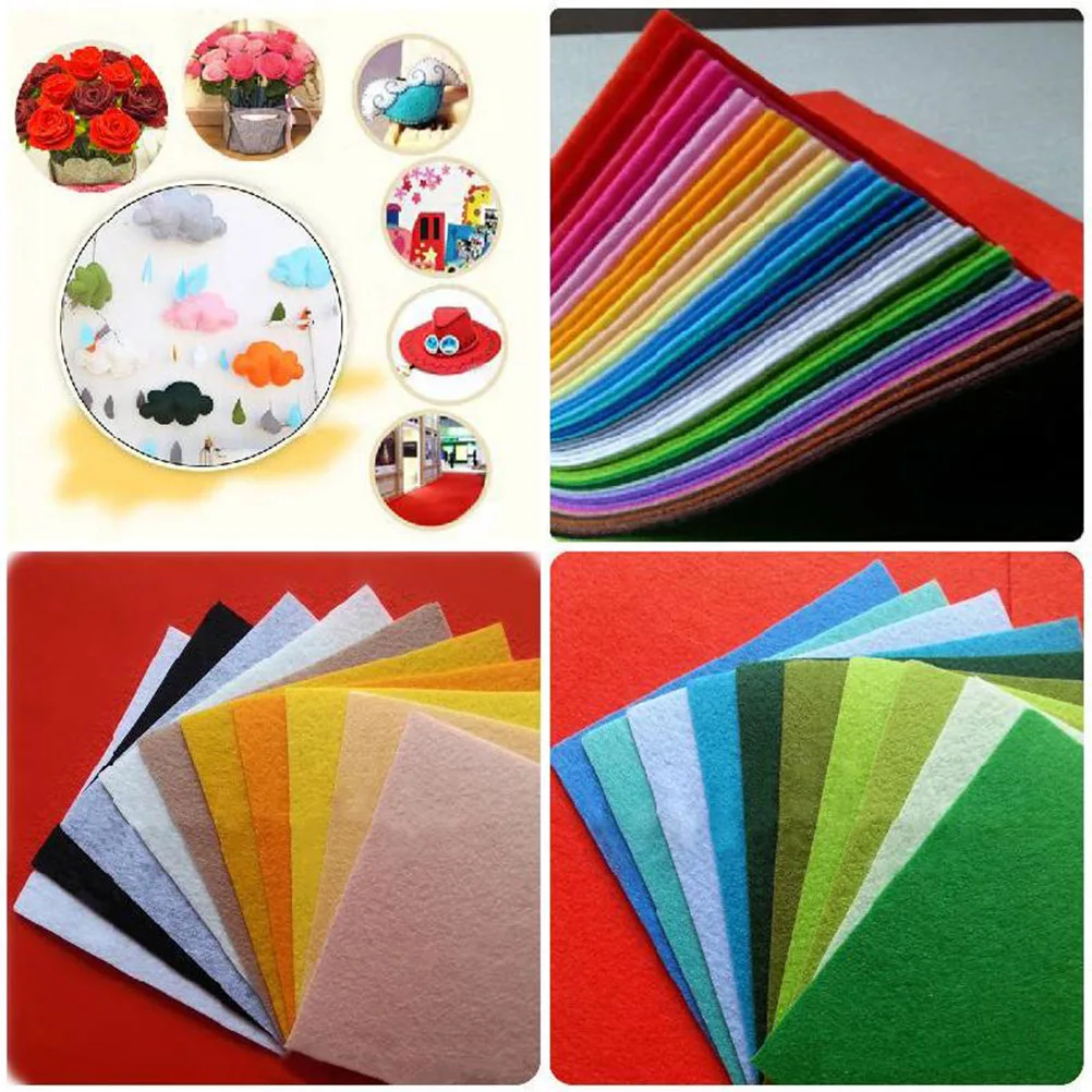 

40pcs Colorful Nonwoven Fabric Sheets Craft Material for Art Projects Reusable Sew Glue Staple Comfortable