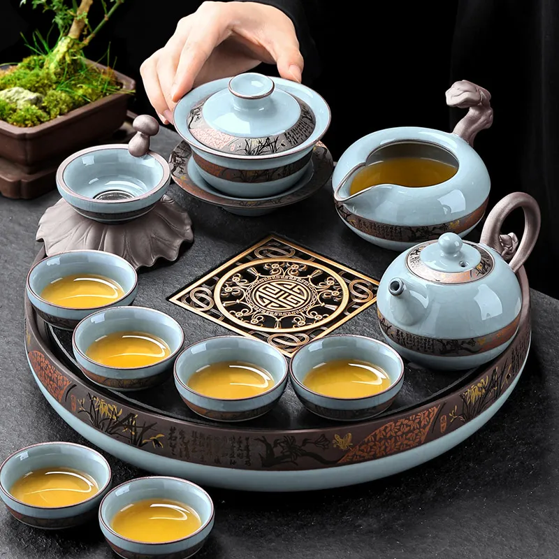 

Serving Luxury Tea Tray Chinese Office Oil Table Ceremony Plate Trinket Tea Tray Smoking Dishes Dining Bandejas Home Products