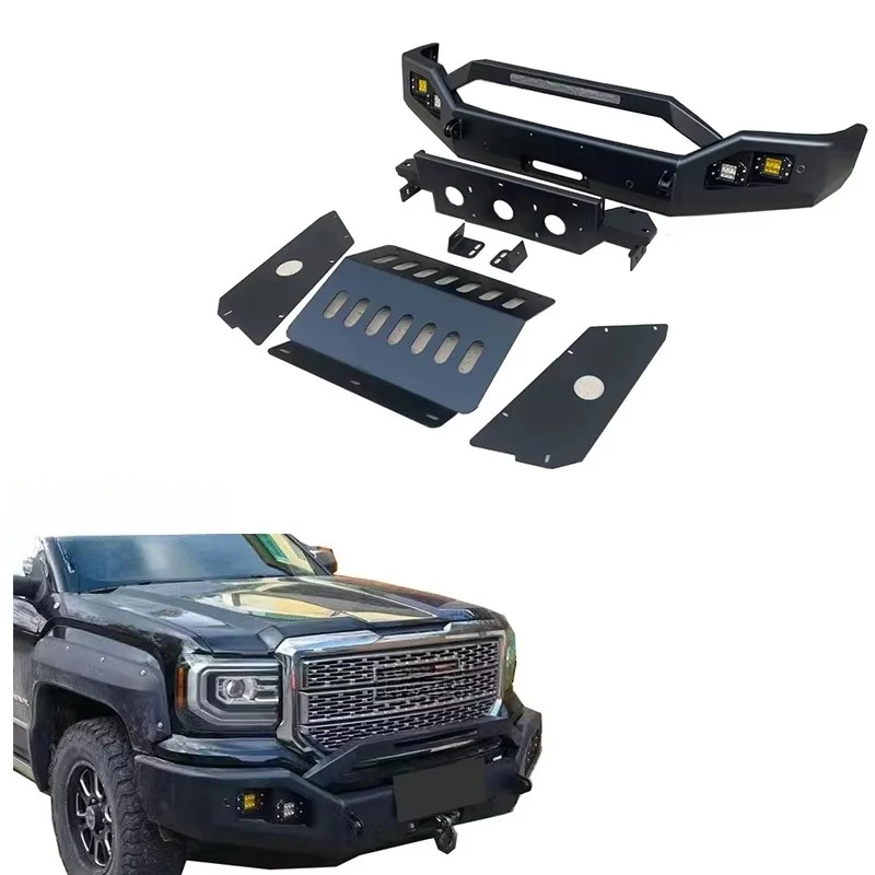 

4x4 Offroad Accessories Powder Coated Black Steel Front Bumper Rear Bumper for GMC Sierra 1500