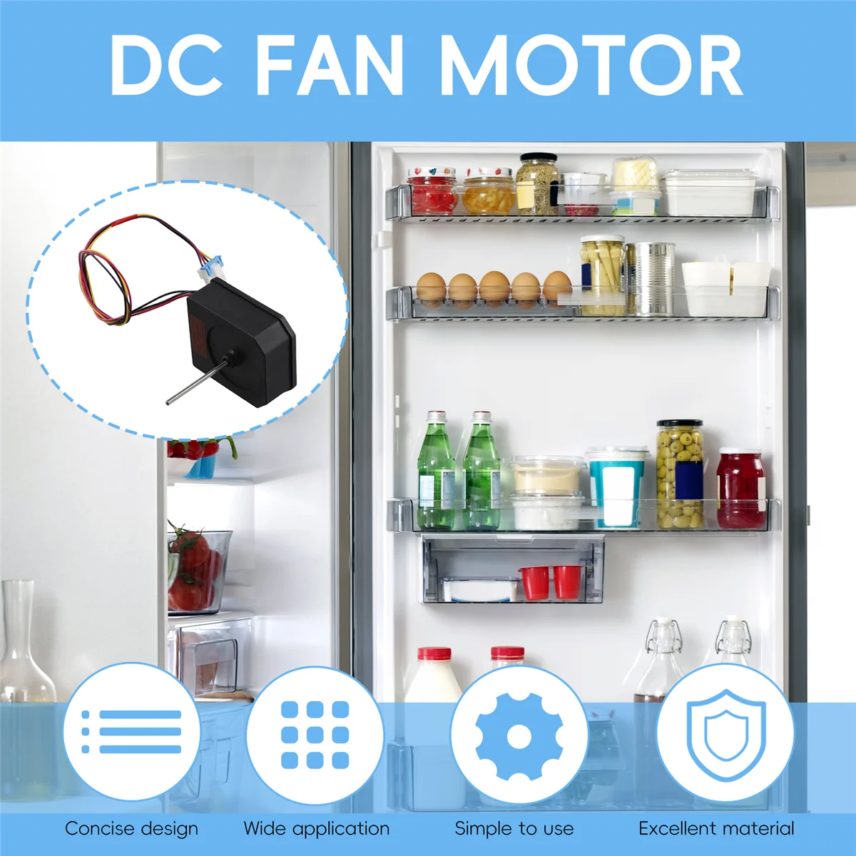 For LG Refrigerator Folding Door Freezer DC Fan Motor RDD056X22 EAU63103002 Parts SQ