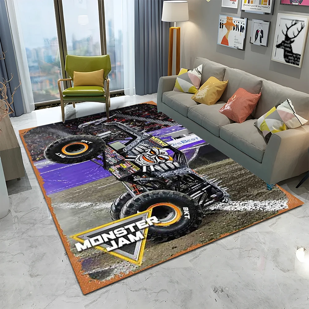 3D Monster Jam Monster Truck Cartoon Carpet Rug for Home Living