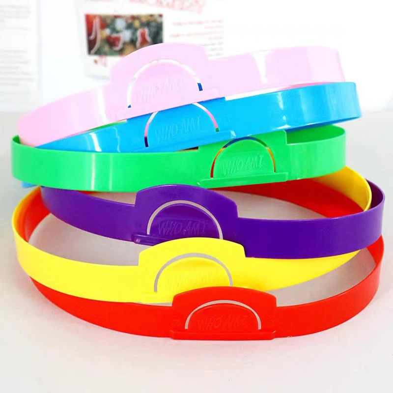 6-Color Adjustable Card Insert Headband 'Guess Who Am I' Game, Adjustable Headband, Suitable for Classroom, Party Game, Teaching - view 3