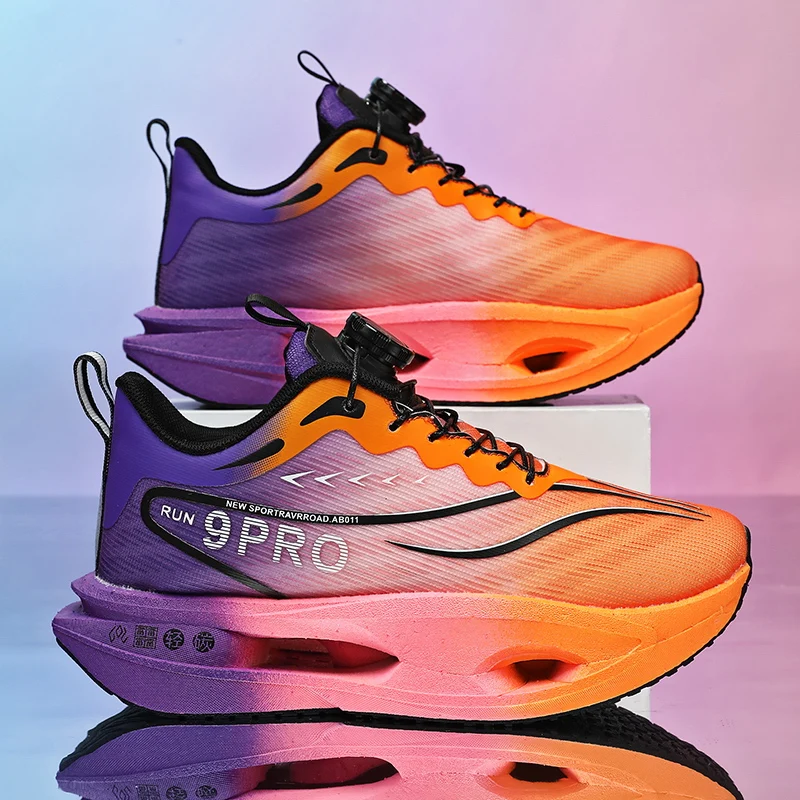 أحذية الجري ماراثون لوحة كربون وسادة هوائية للرجال رياضية قابلة للتنفس خفيفة الوزن للنساء أحذية رياضية مريحة مضادة للانزلاق