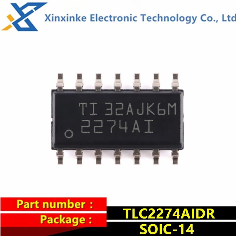 

5PCS TLC2274AIDR 2274AI SOIC-14 Precision Amplifiers Advanced LinCMOS Rail-To-Rail Quad Low Noise Amplifier Chip