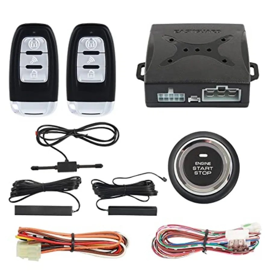 

EC003-1 PKE Passive Keyless Entry Car Alarm System Push Button Start Remote Start Starter DC12V