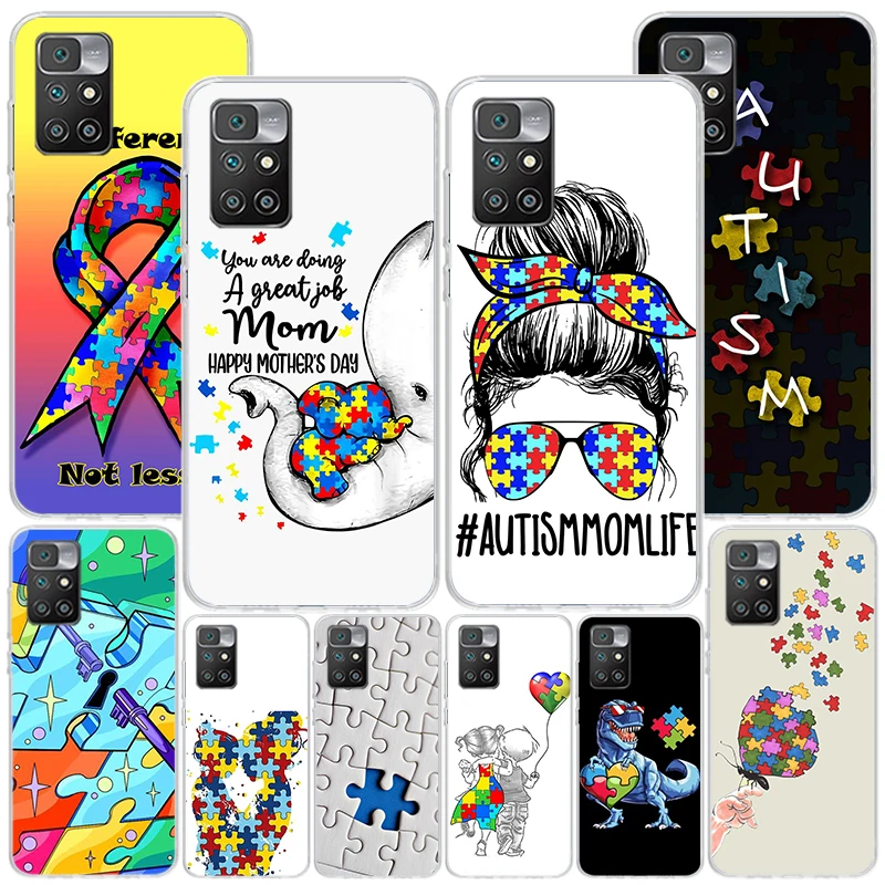 Autism Support Puzzle Phone Case For Xiaomi Redmi 12 12C 10 9 9A 9C 9T 10C 10A 8A 8 7A 7 6A 6 Pro S2 K20 K30 K40 Soft Cover Coqu