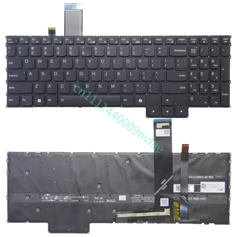 New For Lenovo Legion Pro 5 16ARX8 16IRX8 / Pro 7 16ARX8H 16IRX8H / Y9000P R9000P 2023 Laptop Keyboard US RGB Backlit 0.3