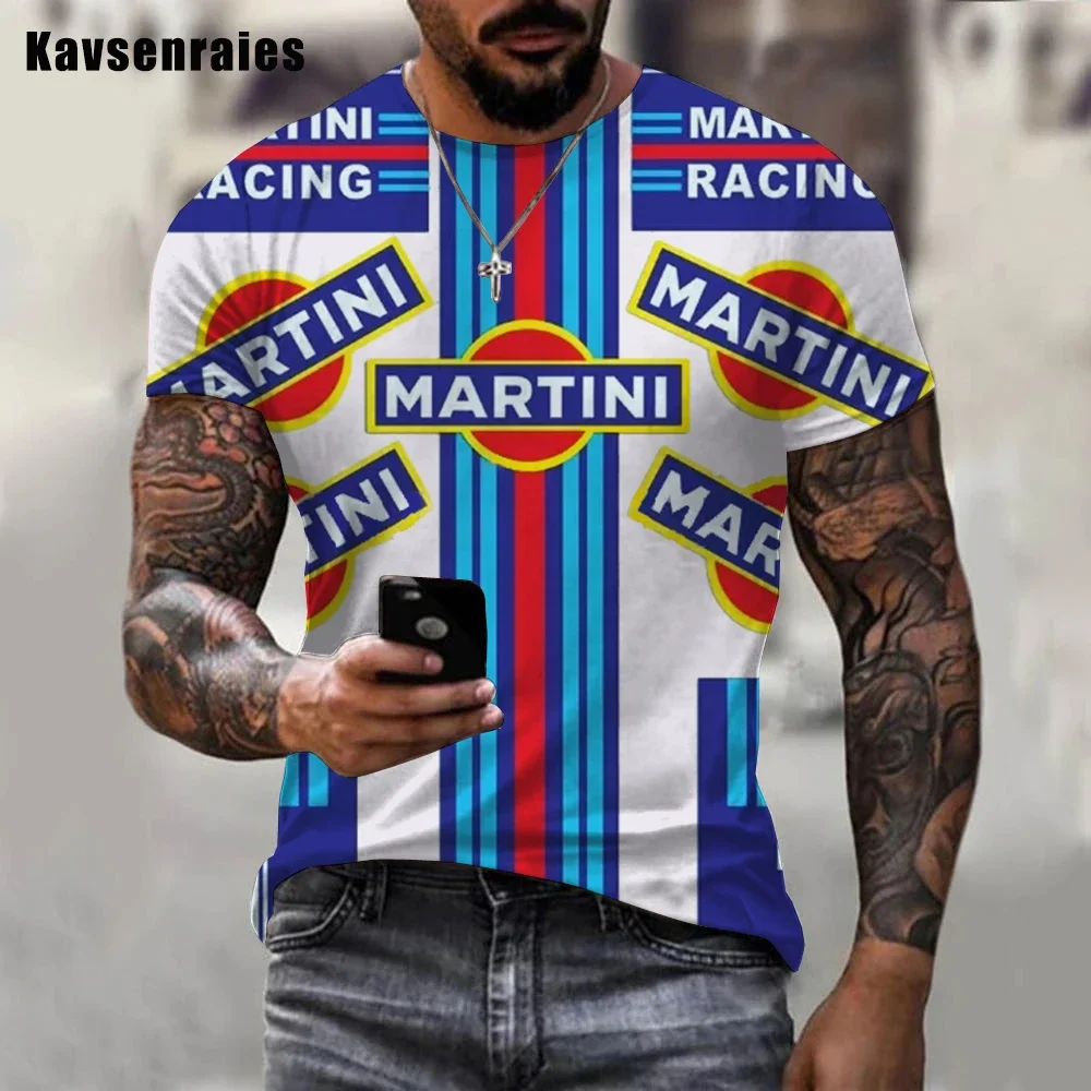 Hot Sale Martini Racing 3d Printed T Shirts Men Women Short Sleeve Around Neck Soft Breathable T Shirts