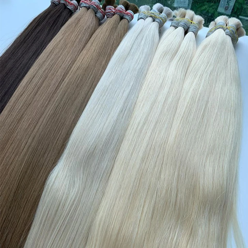 Colored Straight Human Hair Bulk for Braiding reference detail
