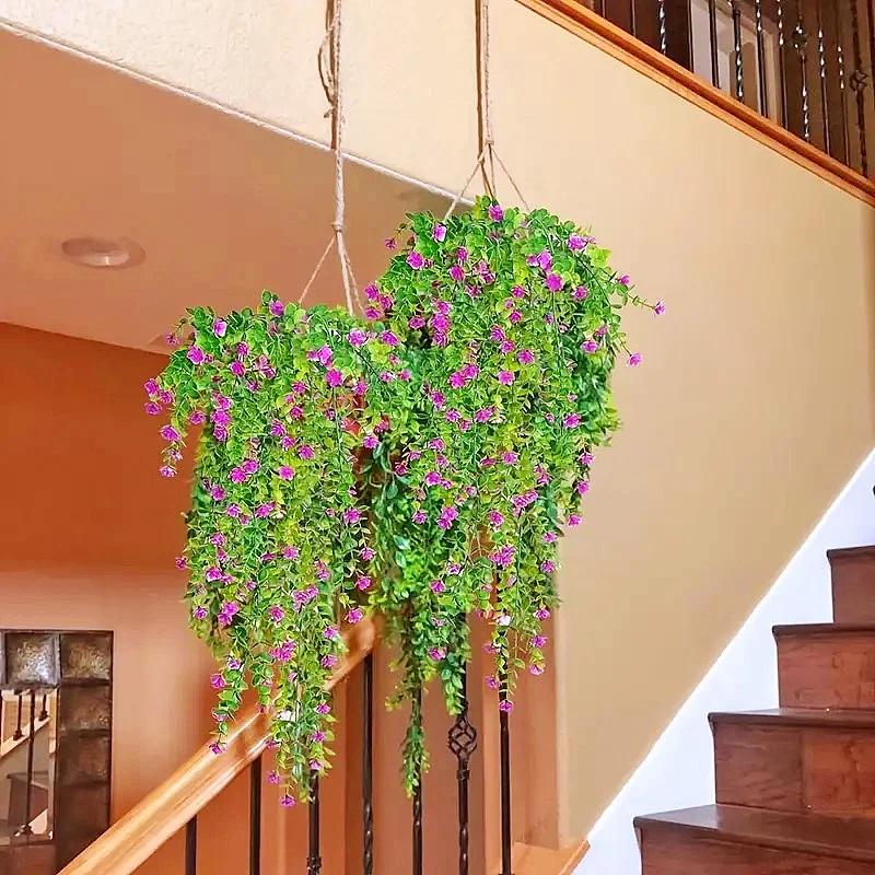 2/3/4pcs Artificial Hanging Flowers Fake Daisy Eucalyptus Flowers UV Resistant Plants For Indoor Outdoor Garden - wedding- Decor