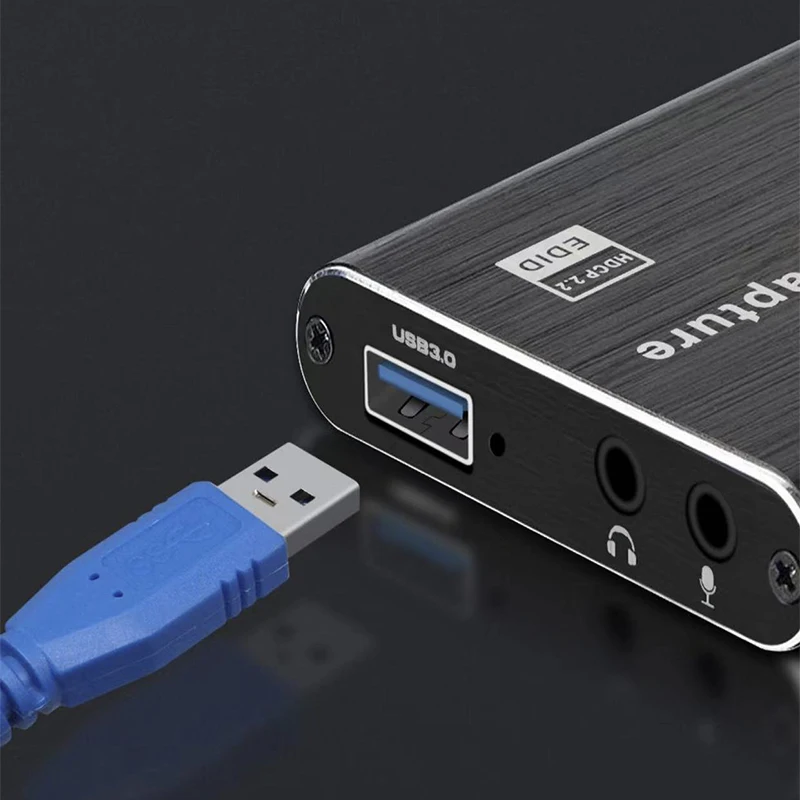 Carte de capture vidéo avec sortie en boucle, compatible HDMI vers USB 3.0, statique pour PC, Xbox, PS3, jeu, diffusion en direct, 1080P, 60Hz, 4K