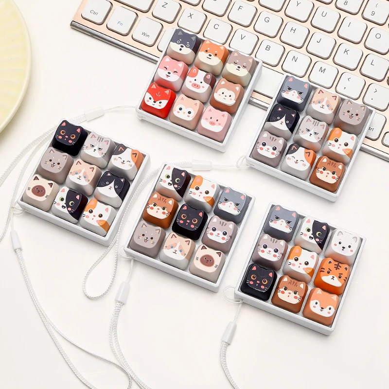 Cute Dog Design Dog Keychain Lightweight Mini Size Keycap Keychain Bag Pendant Soft Button Fidget Press Office School Home