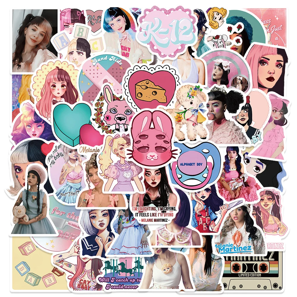 10/30/50pcs Melanie Martinez Singer Stickers Cartoon Graffiti Decals DIY Motorcycle Helmet Laptop Album Waterproof Sticker Pack