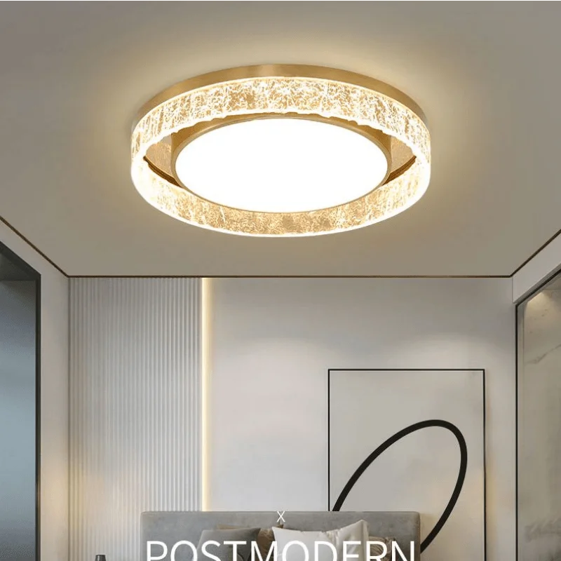Moderne gouden luxe plafondlamp binnen LED kroonluchter ronde plafondlamp voor salon eetkamer slaapkamer garderobe plafondlamp