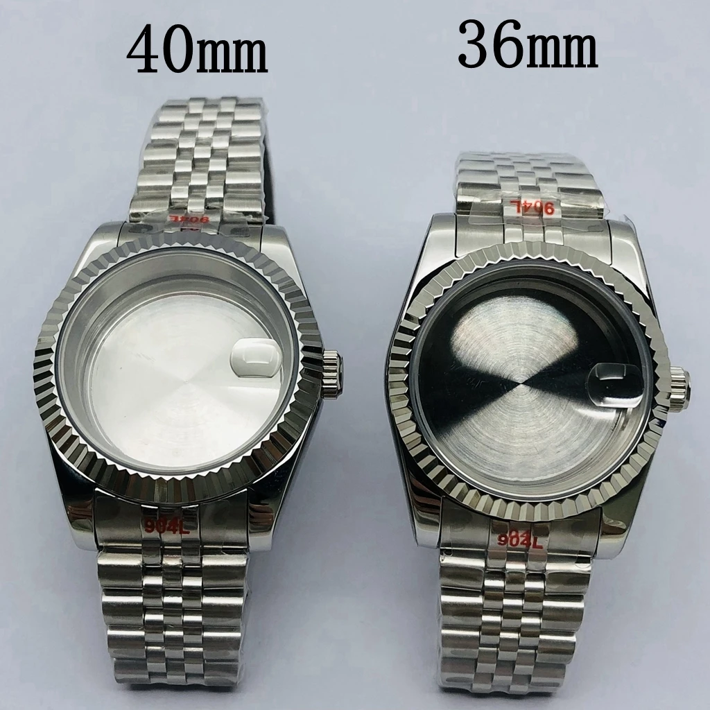 Miuksi 36mm/40mm silver gold balck watch case sapphire fit NH35 NH36 NH34 ETA2824 2836 Miyota8215 DG2813 3804 PT5000 movement