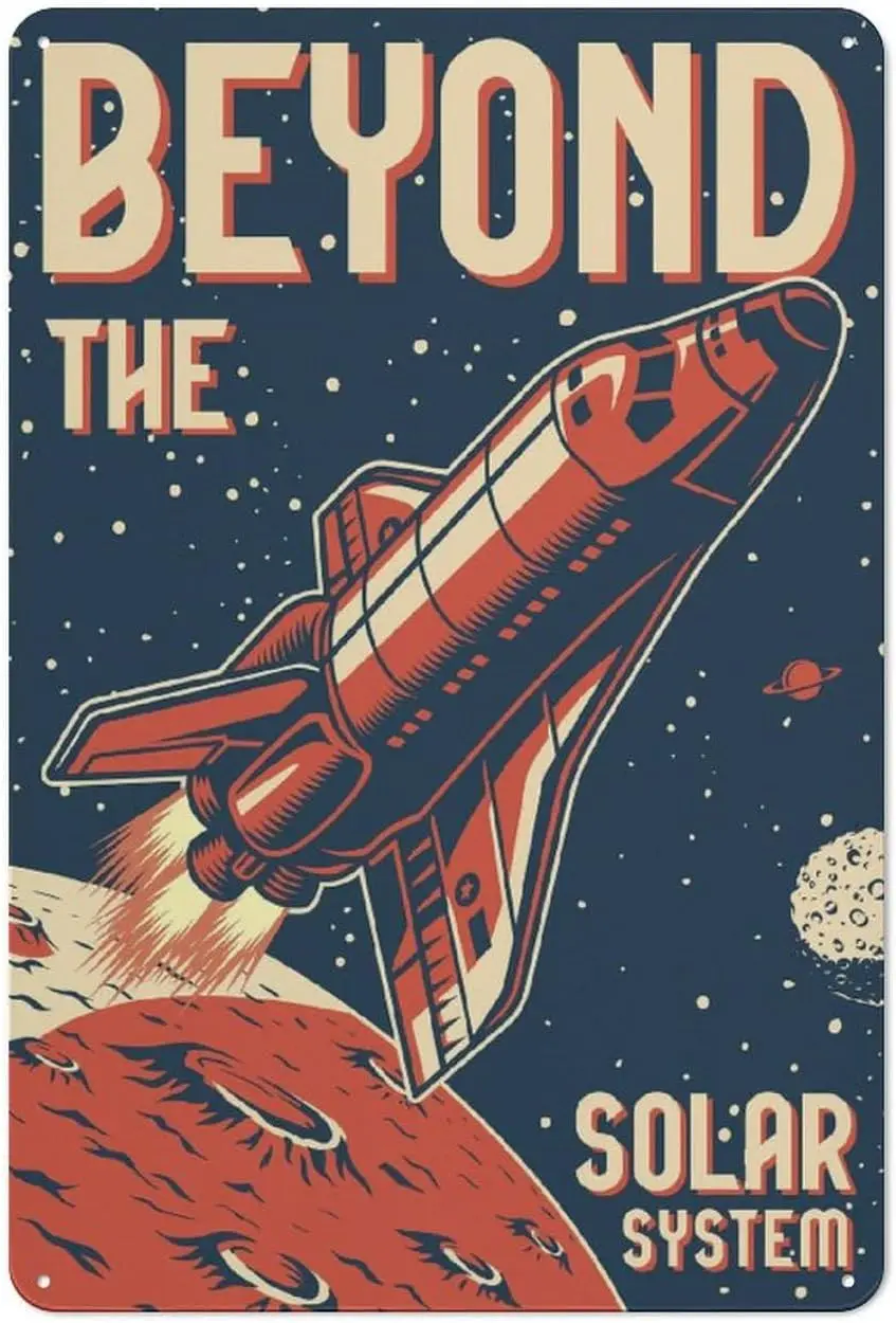 the beyond solar system Retro Vintage Metal iron Sign Coffee Bar Wall Decor Home office Signs Gift poster 12X8 Inches