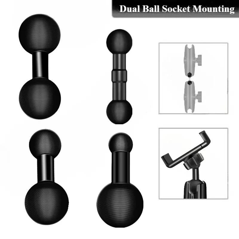 Double Ball Mount Adapter 25mm To 25mm/17mm/20mm 17mm To 17mm Composite Extension Ball For Gopro Standard Dual Ball Socket Mount