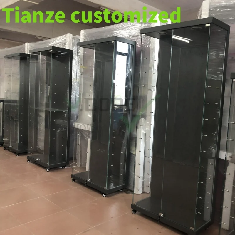 

Customized-Curio Cabinets Jewelry Display Showcase Cabinets/ Floor Standing Glass Mobile Shop Custom Size Glass/plywood Lacquer