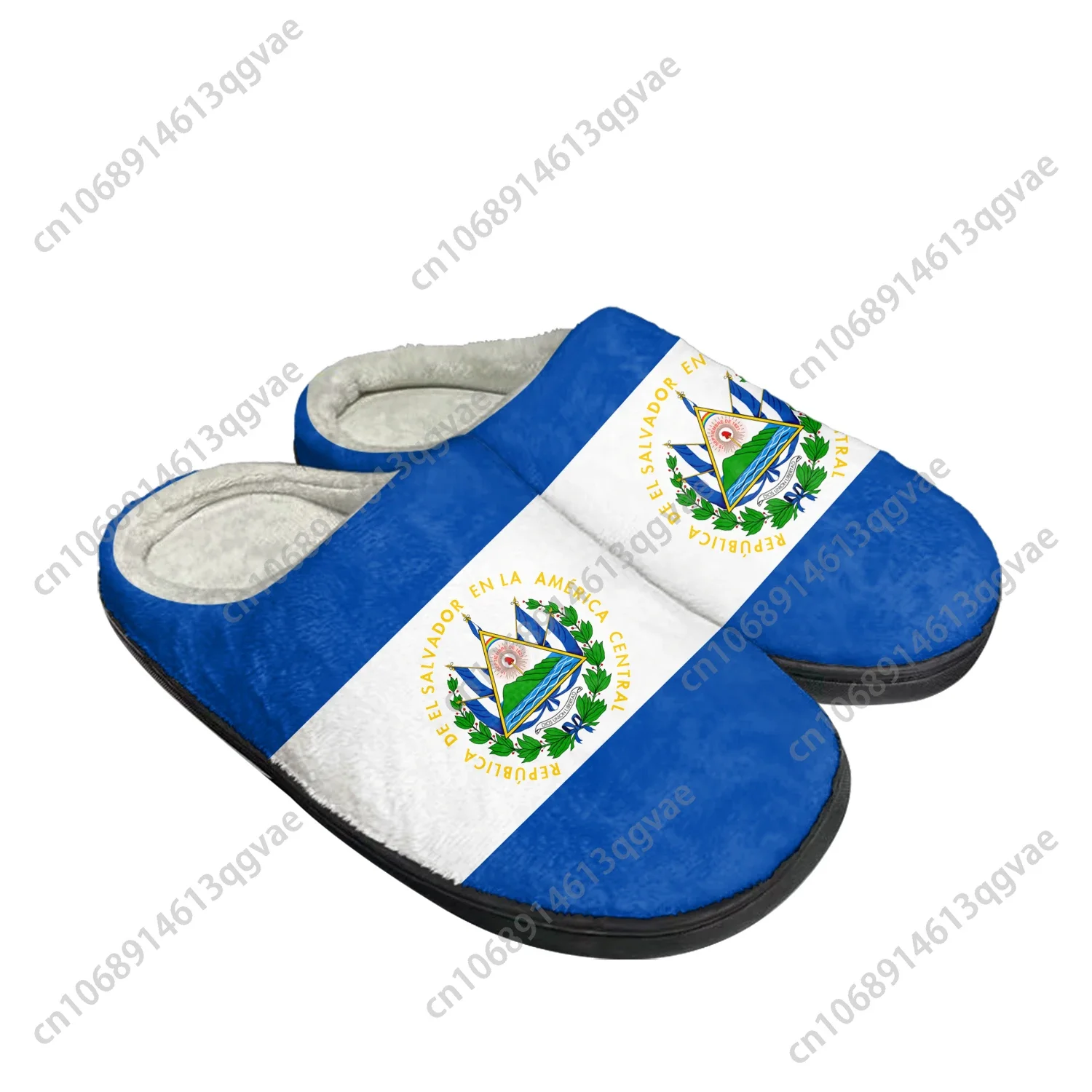 

El Salvador Flag Home Cotton Custom Slippers Mens Womens Sandals El Salvador Plush Bedroom Keep Warm Shoes Thermal Slipper