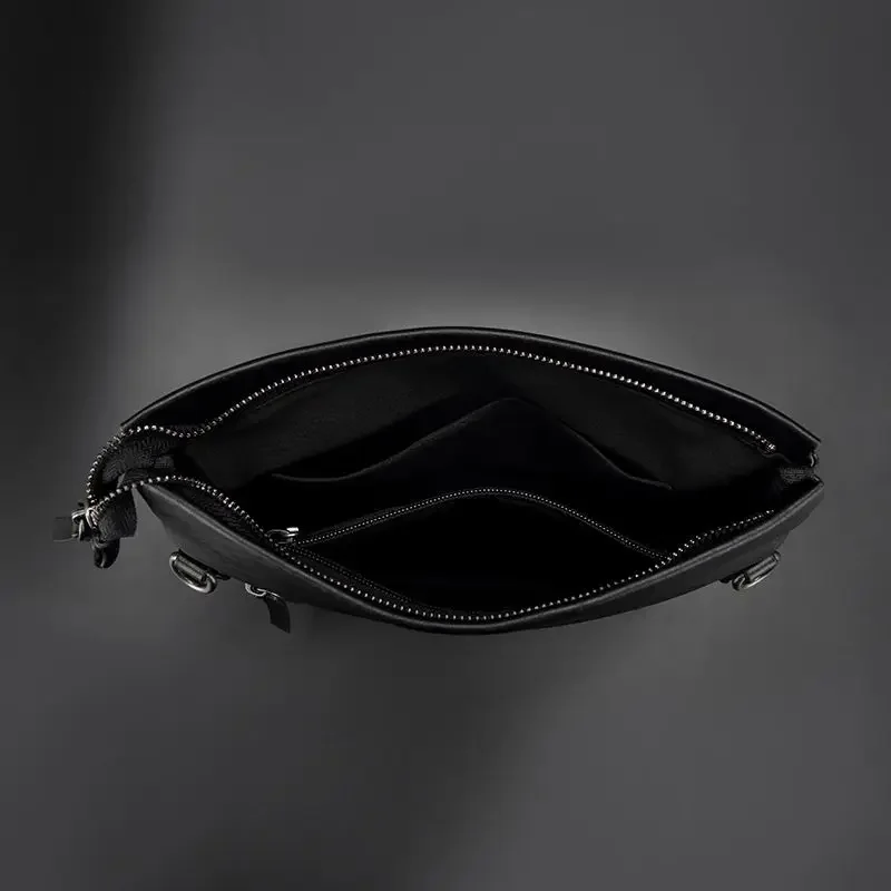 Black Crossbody Bag Men 2024 Trend Fashion Fold Over Clutch Purse Original Designer Shoulder Bag New In Casual Small Chest Pack