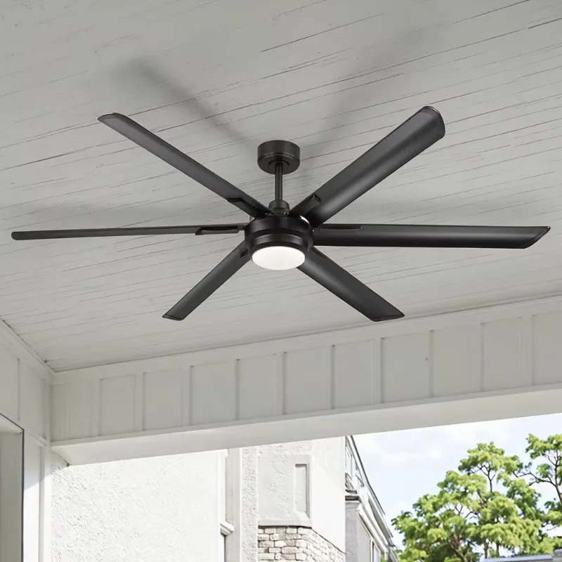 72'' Large LED Fan Light Aluminum Blades Industrial Manufacturer Shop Big DC Motor Ceiling Fan Without Noise