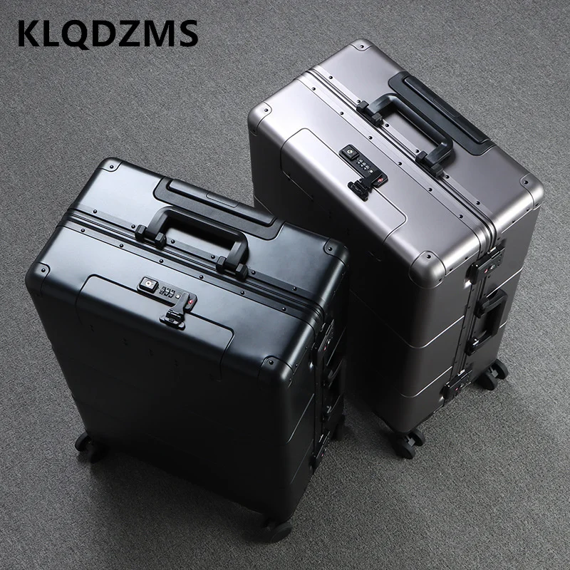 KLQDZMS-maleta nueva, caja de embarque de aleación de aluminio y magnesio, cubierta de carrito de negocios de gran capacidad, equipaje de 20 "24" 28 pulgadas