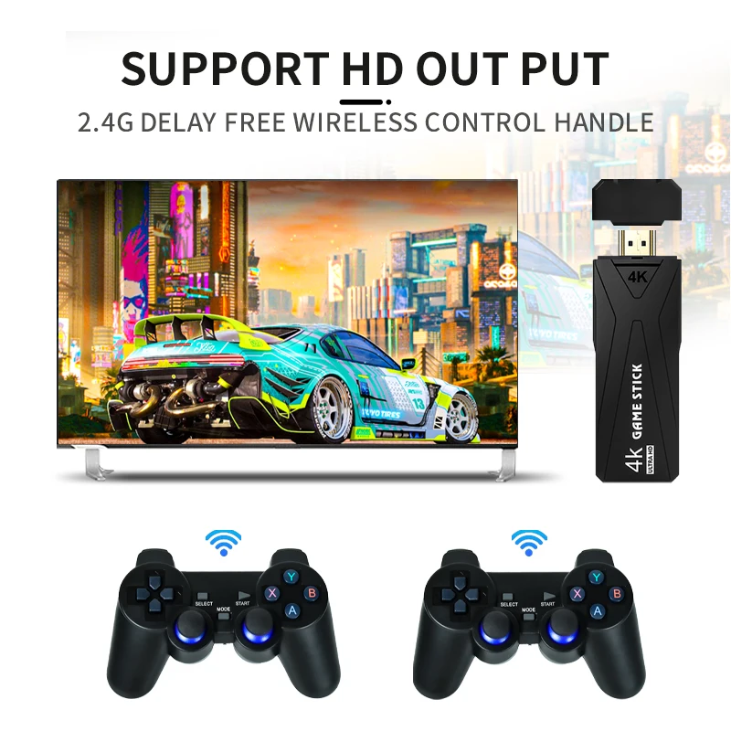 Powkiddy y3 Videospiel konsole 4k hd 2,4g drahtloses Spiel TV-Stick 3d Retro-Gaming ps1 unterstützen Multiplayer-Online-Spiele Kinder Geschenk