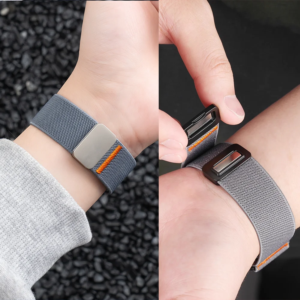 Correas con hebilla magnética para Samsung Galaxy Watch 8/8 classic 40mm 44mm 46 pulsera deportiva de nailon elástico correa Samsung watch8