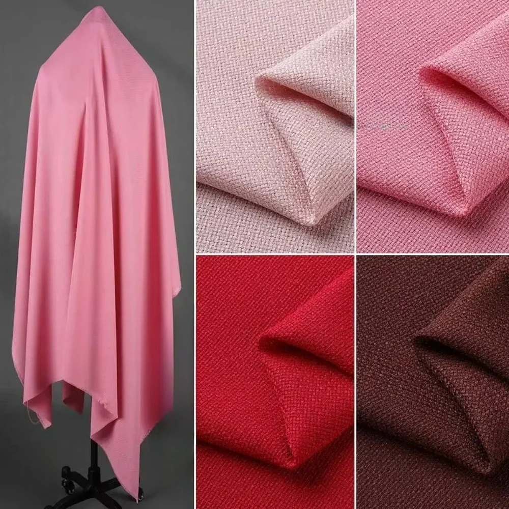 

Fine Gold Thread Small Fragrant Fabric for Pink Red Coat Soft Breathable Dress Half Skirt Cloth Diy Sewing By The Meter