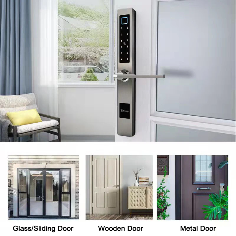 ZHDCOOKEY Electronic European Waterproof Bluetooth TTlock Fingerprint IC Card Password Digital Smart Door Lock For Aluminum Door