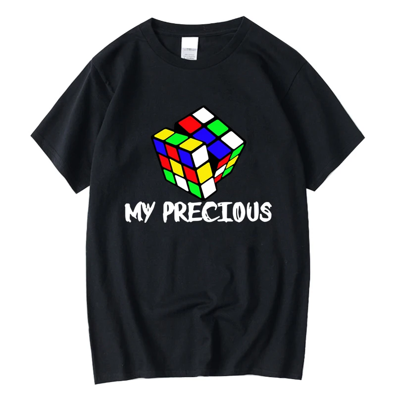 XINYI Men's T-Shirt 100% Cotton Funny Cube Print Summer Casual Short Sleeve round Neck Customizable DIY Hand-Painted Clothing