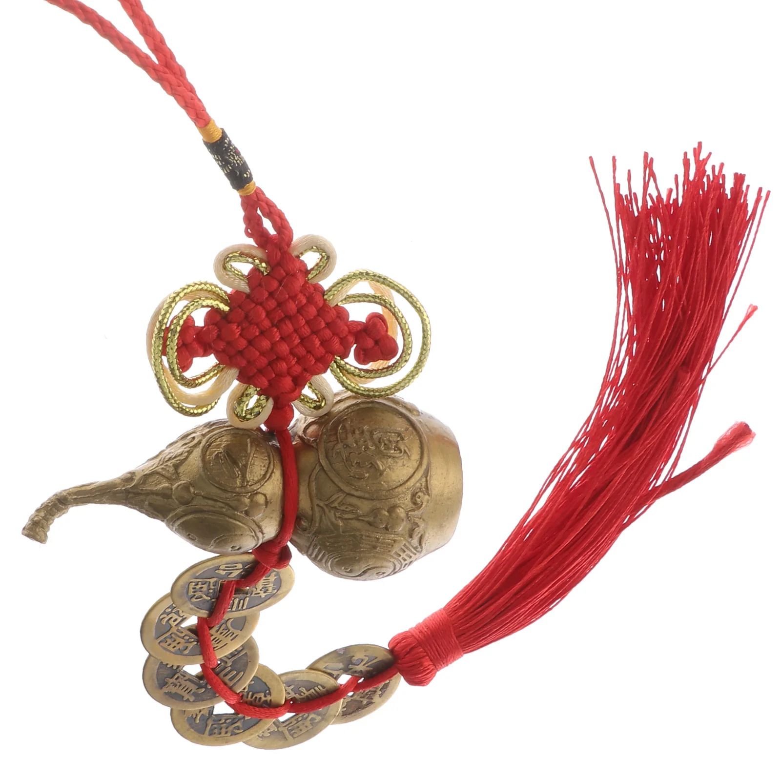 

Six Emperor Coins Gourd Pendant Premium Desktop Decor For Home Office Stable Gourd Adornment Decorative