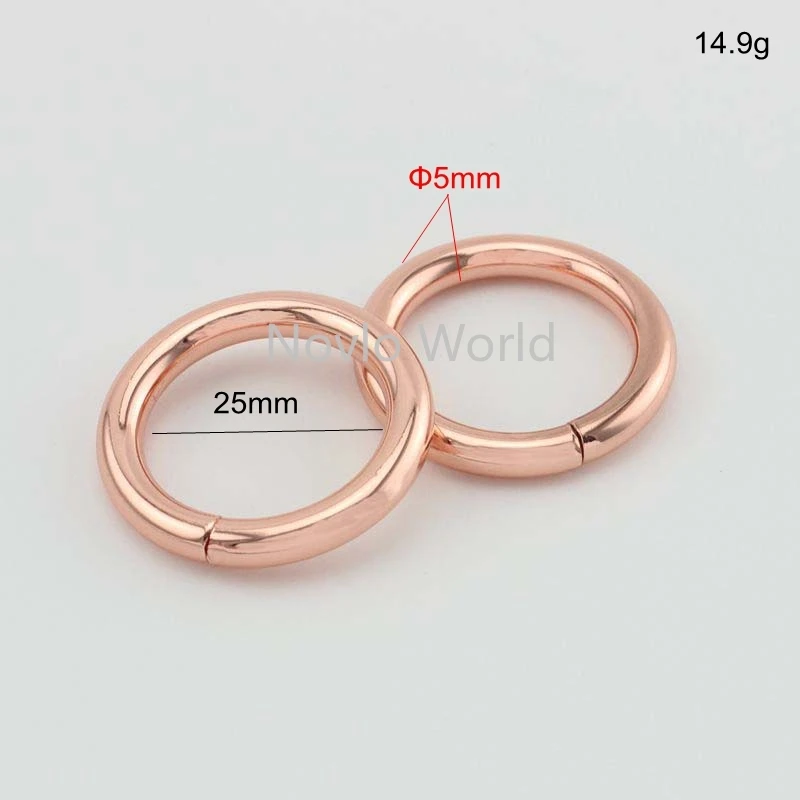 Nolvo World 5-20-100pcs 25mm 6 colors metal O ring bag handle buckles,2.5cm metal O ring buckle