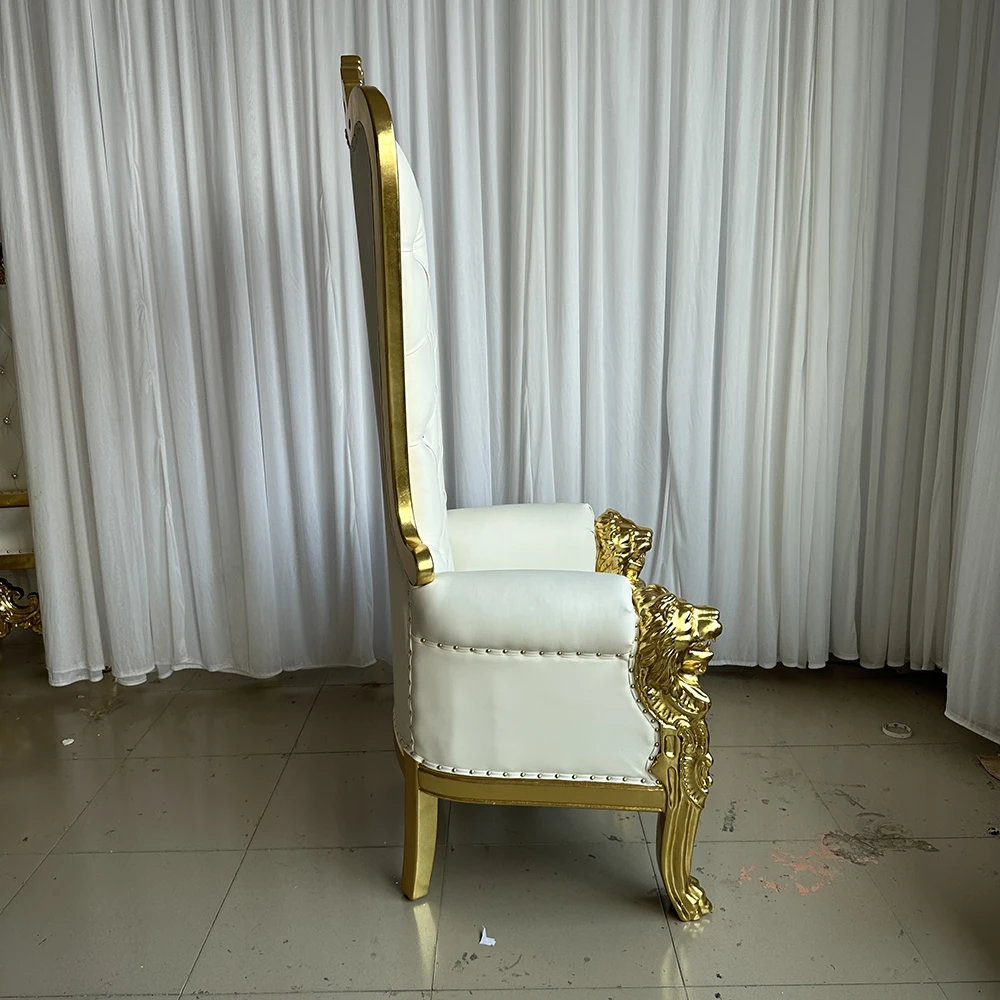 Top Quality Rental Furniture Silver And Leather Throne  Event Wedding Throne Chairs