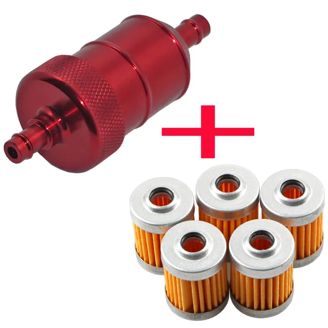 5 sztuk wielokrotnego użytku zmywalny element filtra paliwa + filtr gazu benzynowego ze stopu CNC dla Suzuki motor terenowy ATV Quad Buggy motocykl skuter
