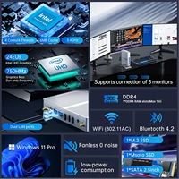 Topton M4 Fanless Silent Mini PC Intel N100 N95 Dual LAN 3x Storage 3x4K UHD Firewall NAS Office Industrial Computer Windows 11 2