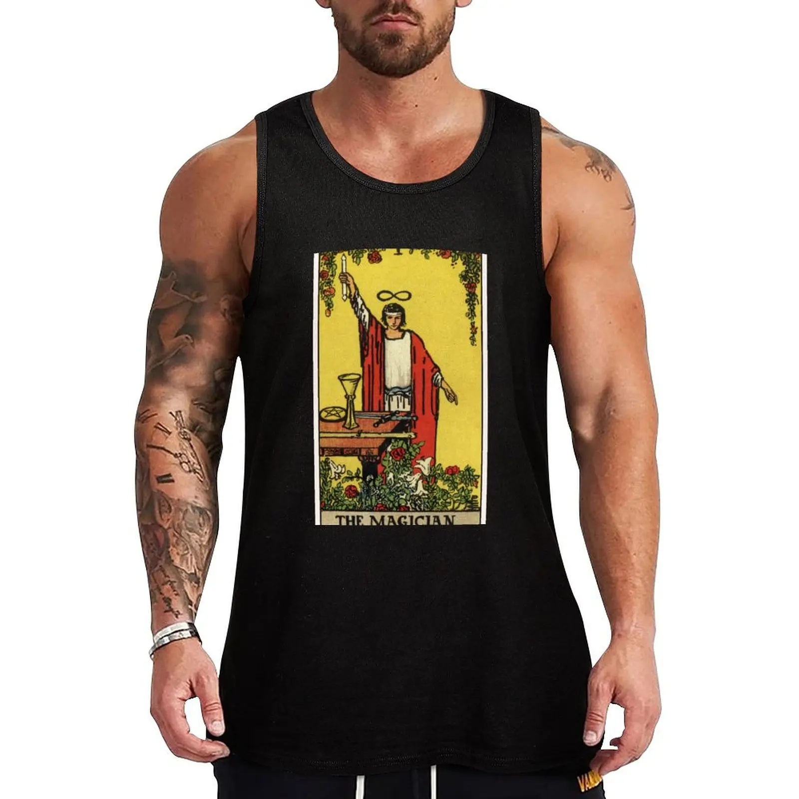 

I. The Magician Tarot Card Tank Top gym t-shirts gym wear men vest for men training weight vest