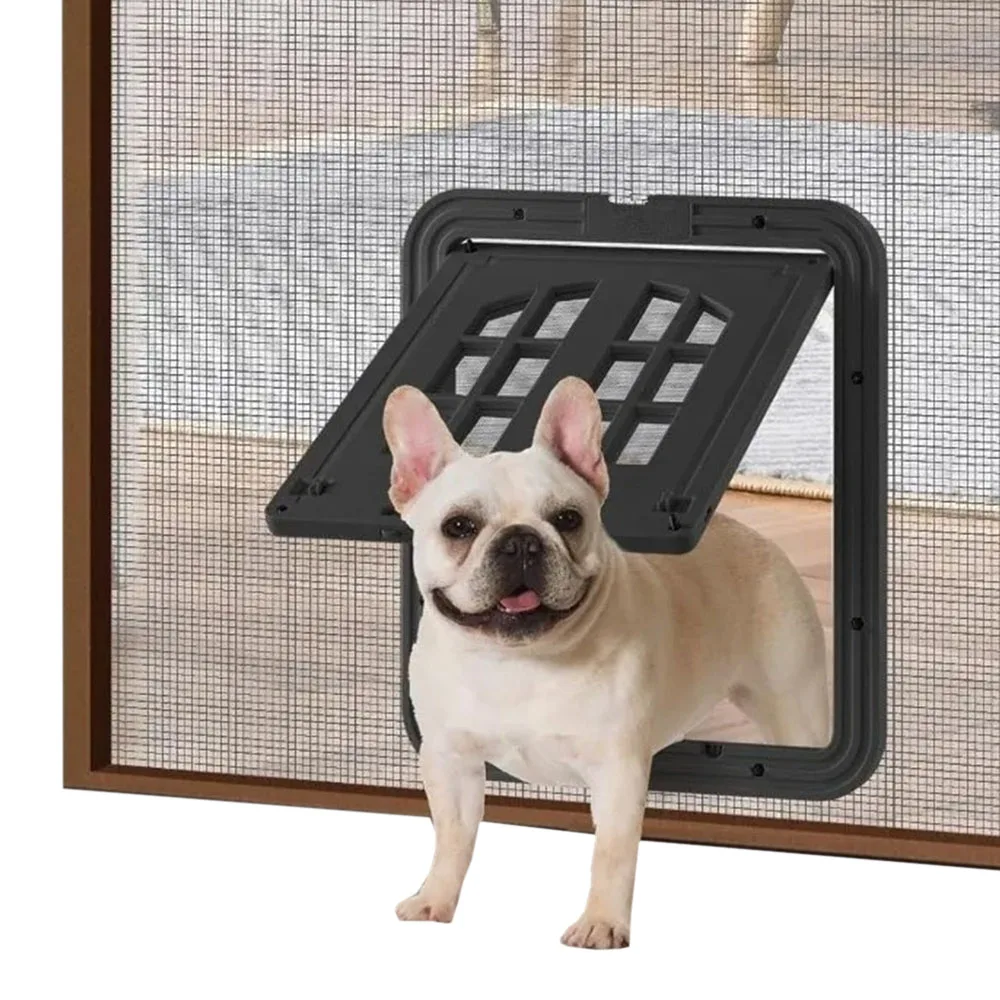 cat-door-for-screen-window-magnetic-lockable-pet-door-one-way-control-cat-flap-breathable-mesh-window-door