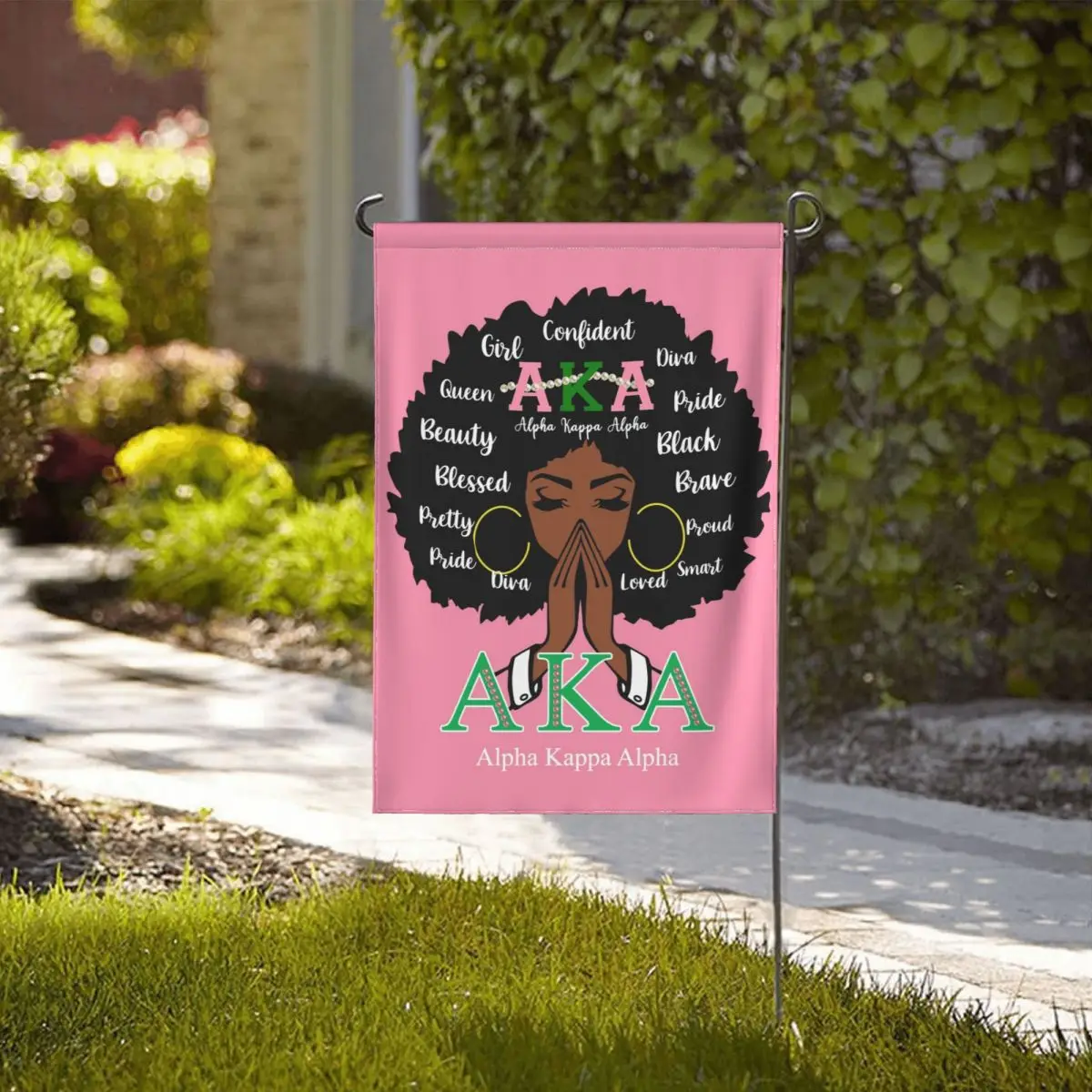 Alpha Sorority Kappa Alpha AKA Bandera de jardín, Impresión de doble cara, banderas decorativas, Bandera de vacaciones, fiesta, letreros para el hogar al aire libre