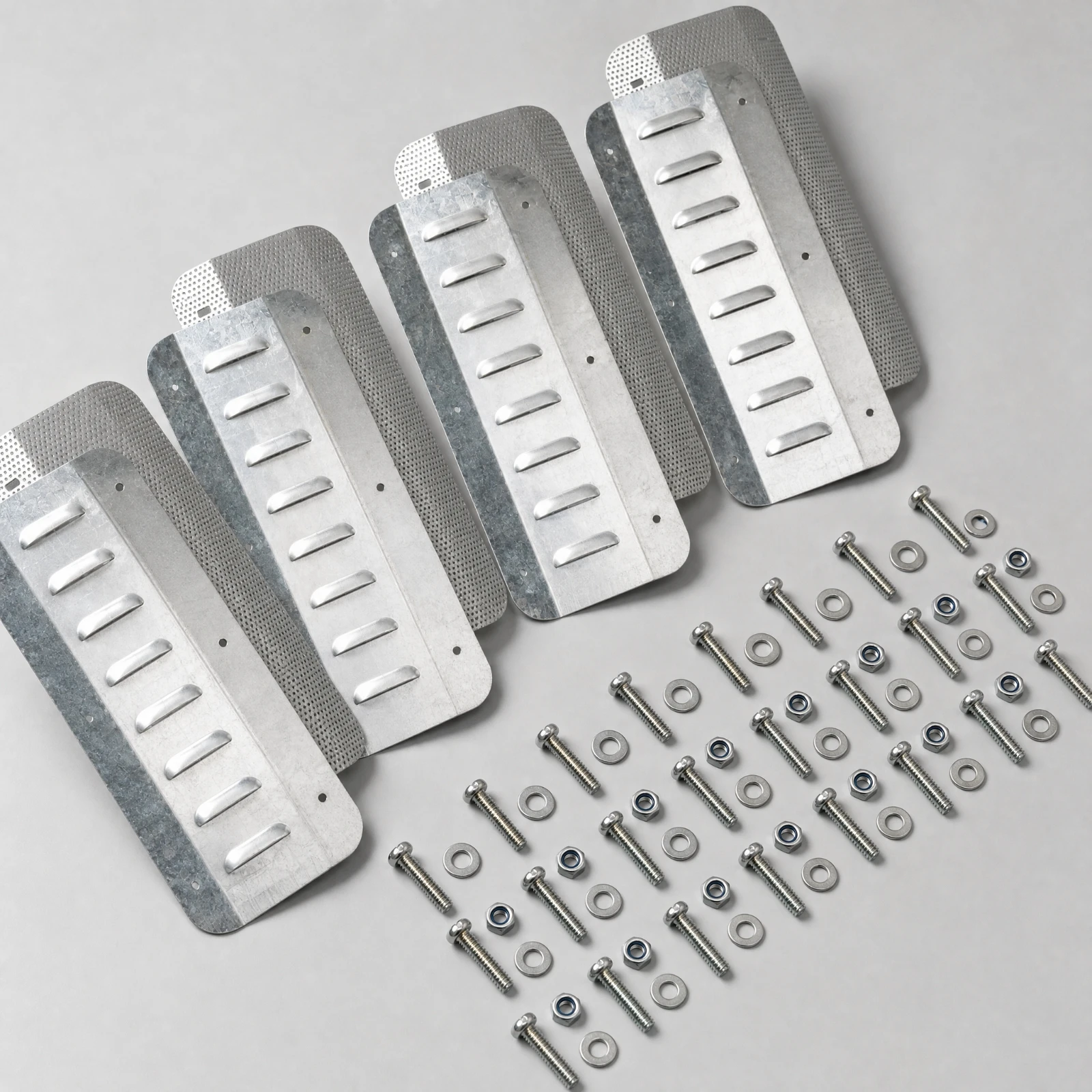 4 Pieces Galvanized Steel Louvered Ventilation Panel Easy to Install Louvered Container Vent with Pre-Drilled Holes